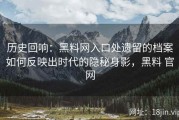 历史回响：黑料网入口处遗留的档案如何反映出时代的隐秘身影，黑料 官网
