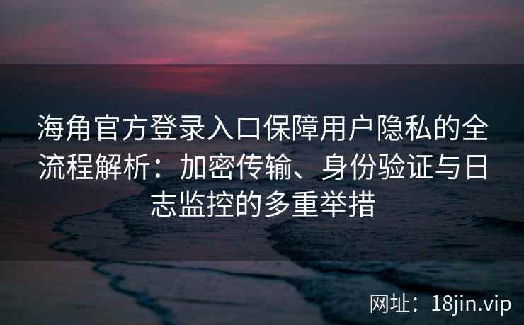 海角官方登录入口保障用户隐私的全流程解析：加密传输、身份验证与日志监控的多重举措