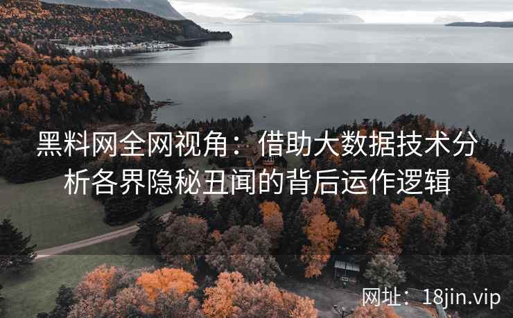 黑料网全网视角：借助大数据技术分析各界隐秘丑闻的背后运作逻辑