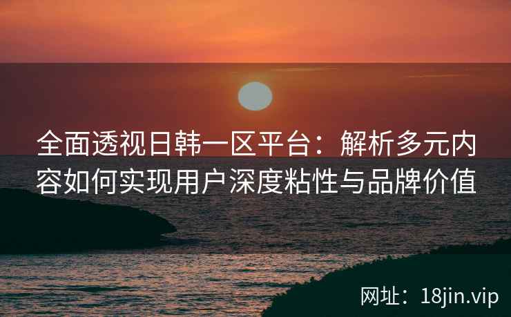 全面透视日韩一区平台：解析多元内容如何实现用户深度粘性与品牌价值