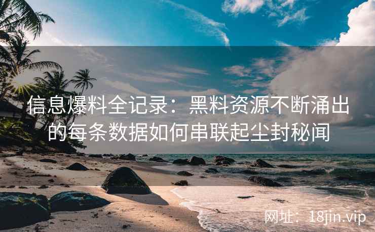 信息爆料全记录：黑料资源不断涌出的每条数据如何串联起尘封秘闻