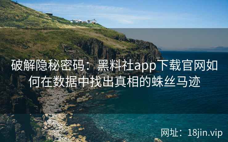 破解隐秘密码：黑料社app下载官网如何在数据中找出真相的蛛丝马迹