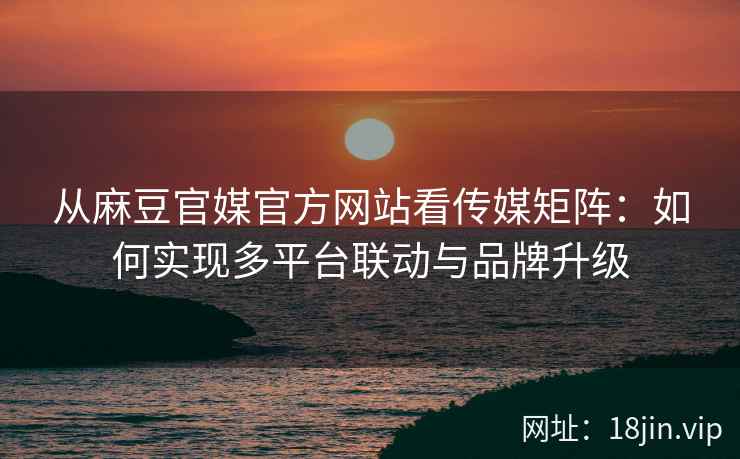 从麻豆官媒官方网站看传媒矩阵：如何实现多平台联动与品牌升级
