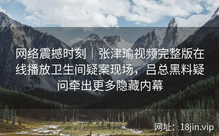 网络震撼时刻｜张津瑜视频完整版在线播放卫生间疑案现场，吕总黑料疑问牵出更多隐藏内幕